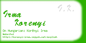 irma korenyi business card